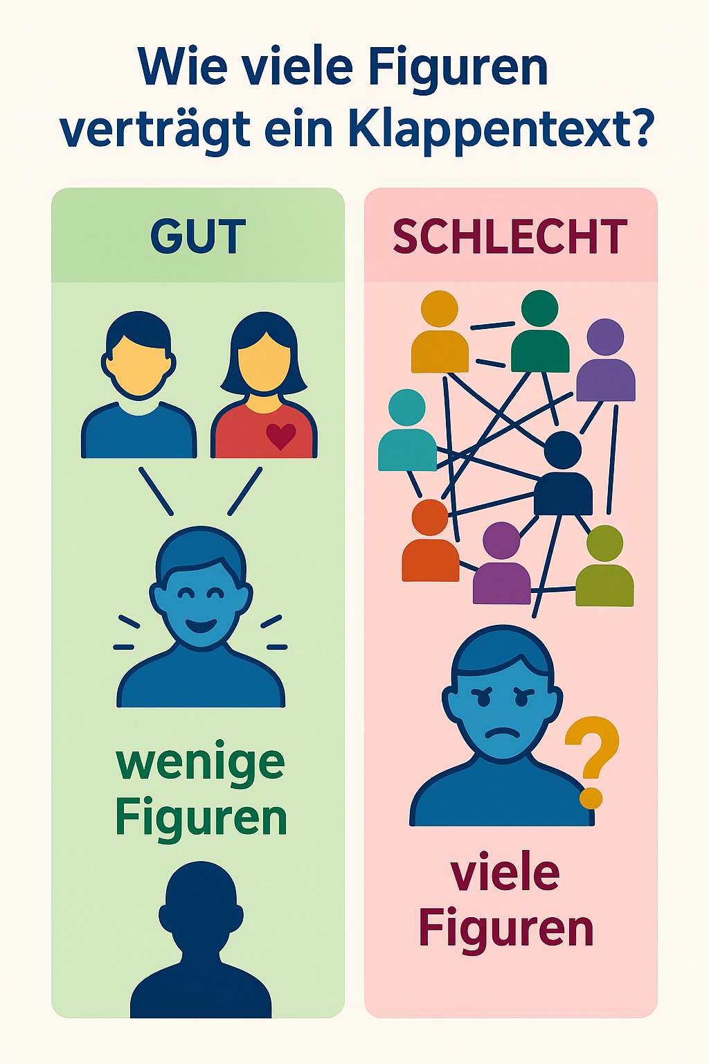 Figuren im Klappentext: Zu viele Namen verwirren die Leser