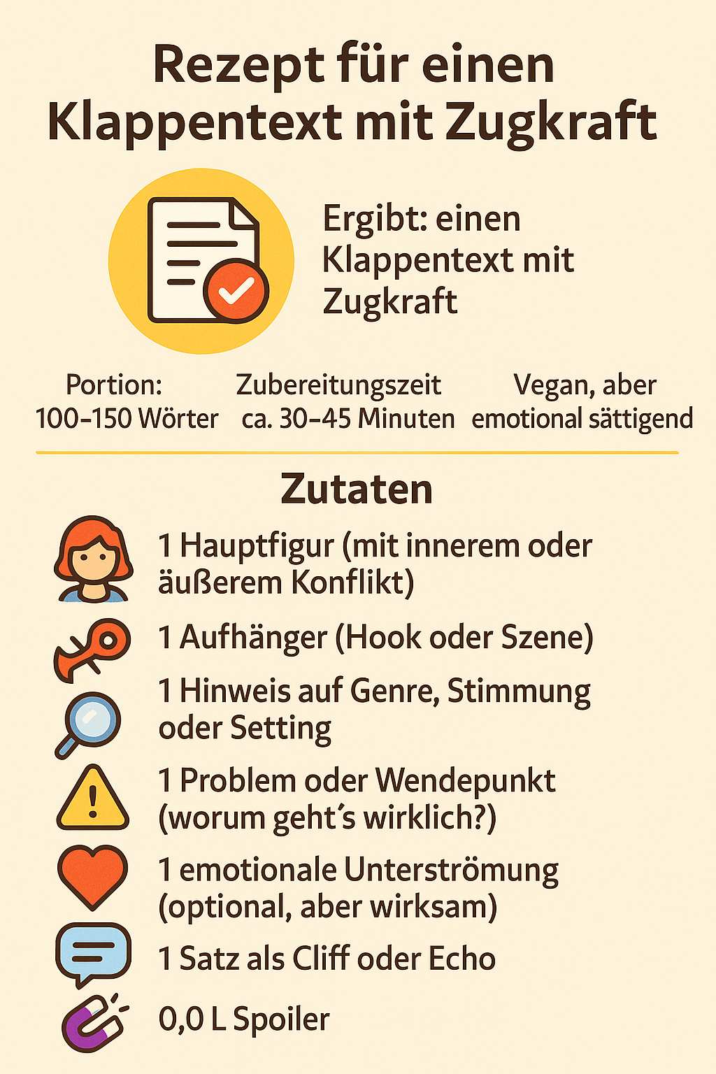 Das ultimative Klappentext-Rezept Das ultimative Klappentext-Rezept